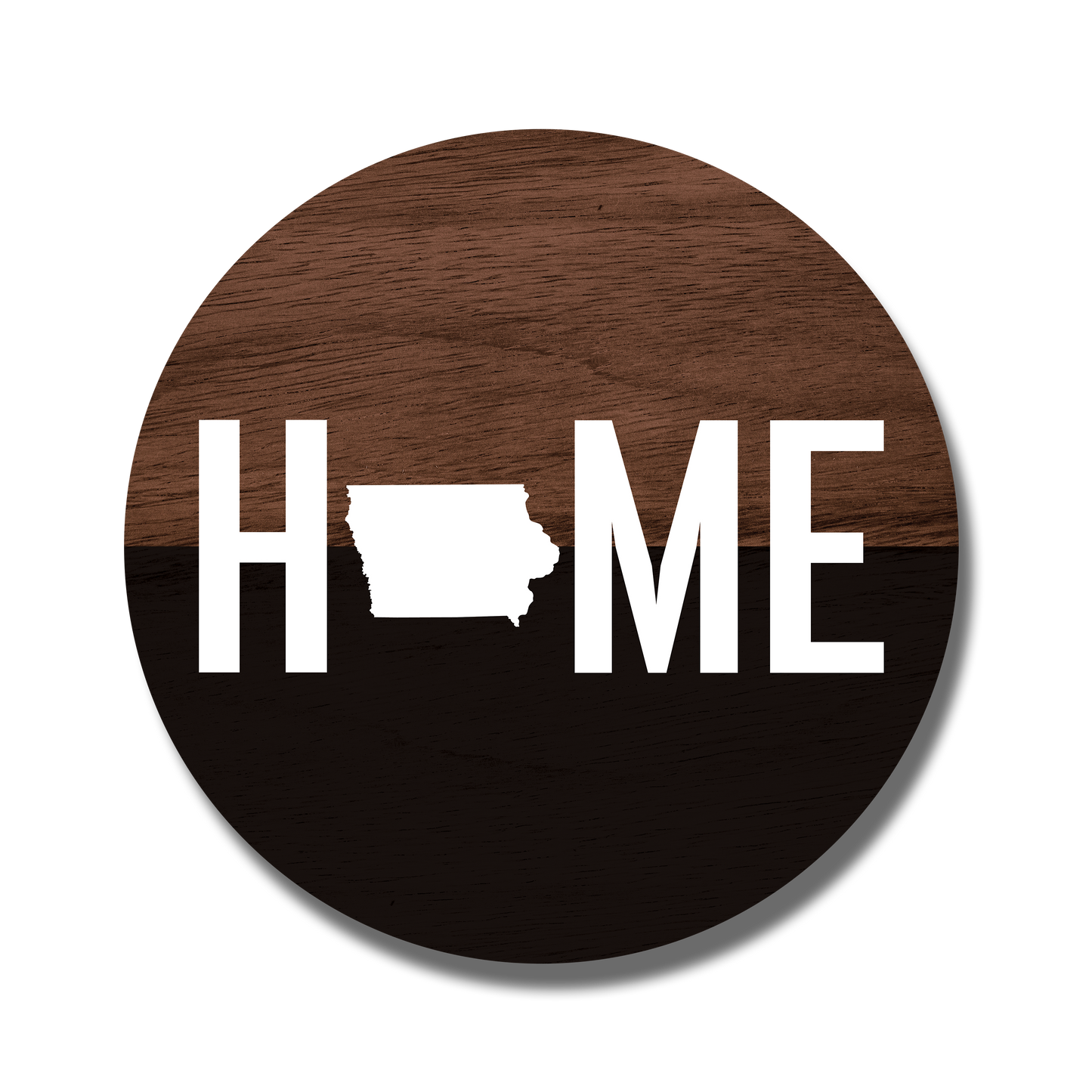 Personalized Home State Wood And Black Wood Circle