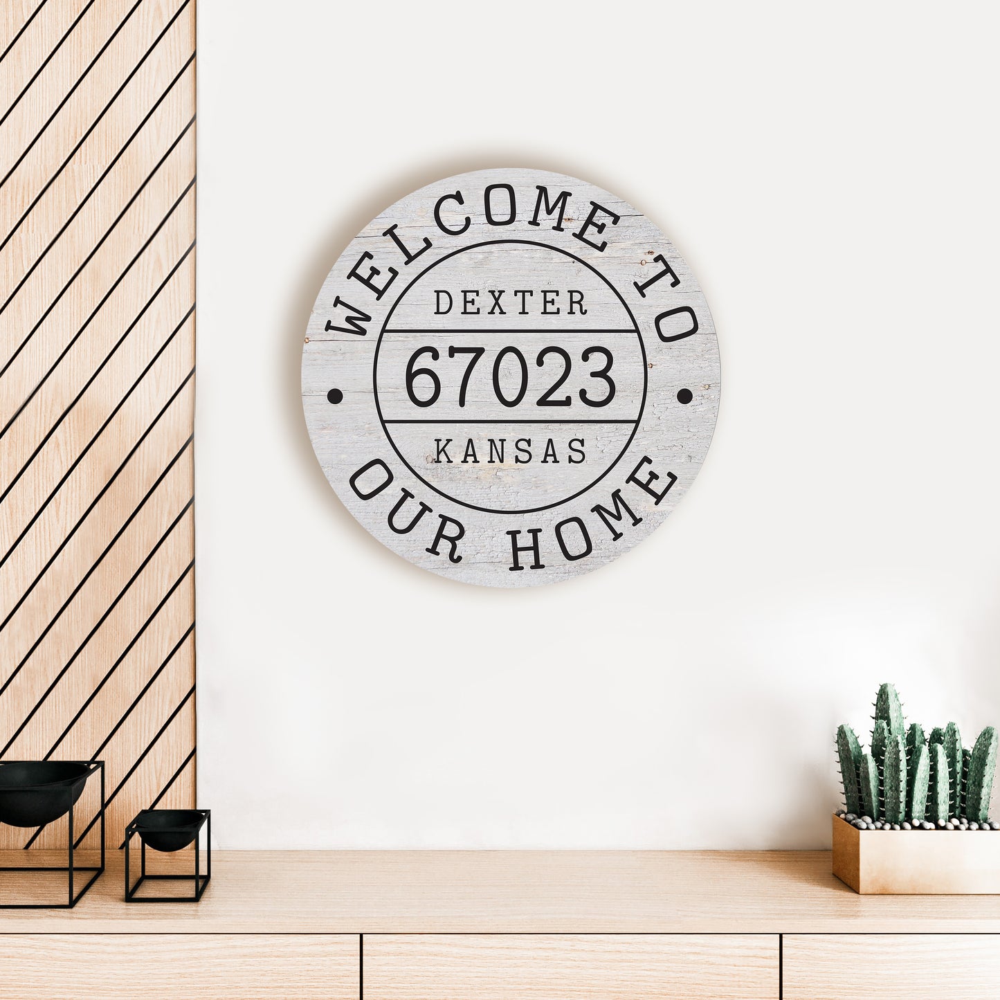 Personalized Zip Welcome To Our Home Wood Circle