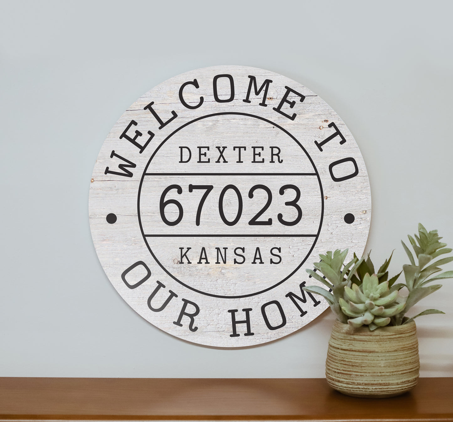 Personalized Zip Welcome To Our Home Wood Circle