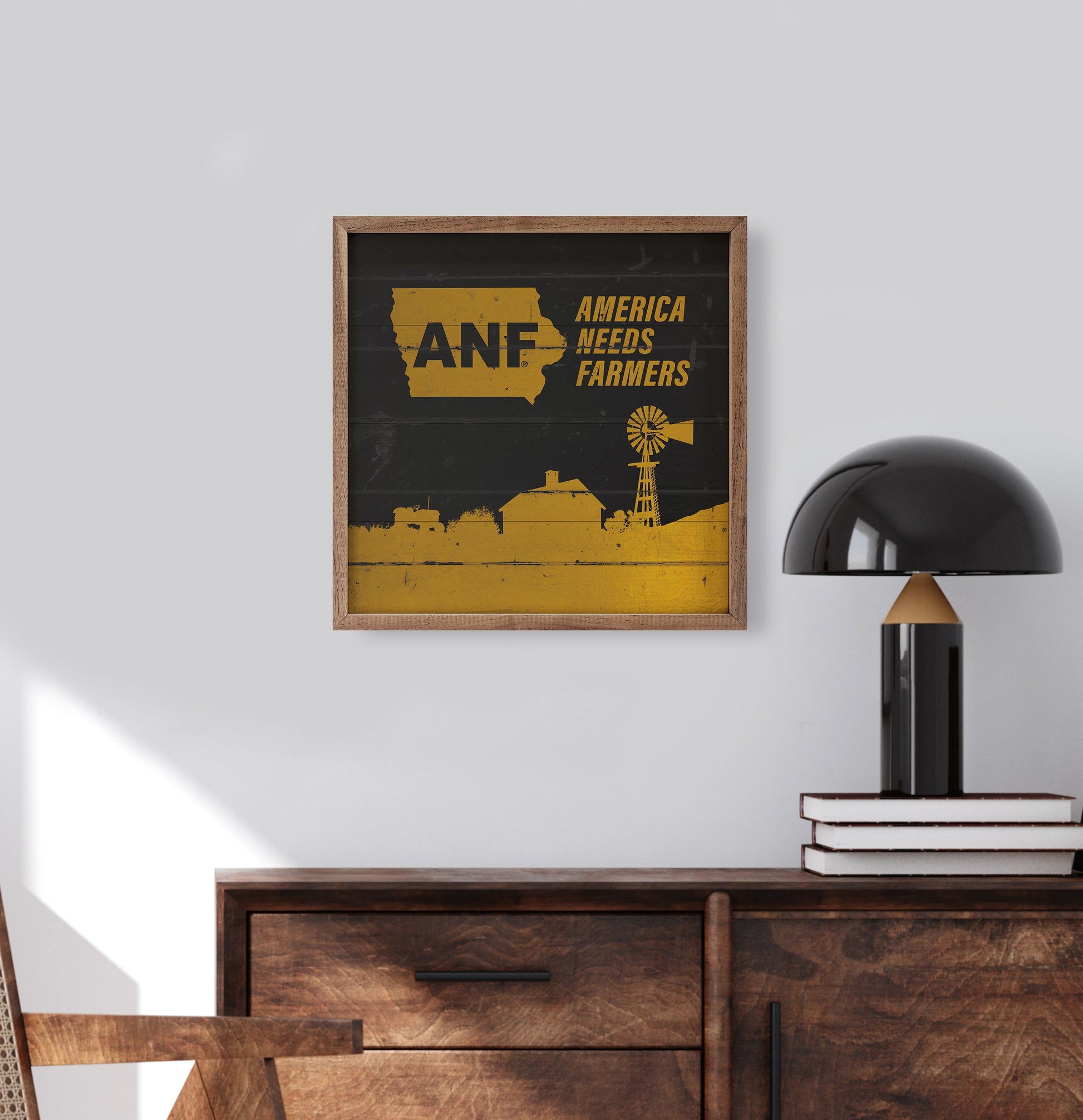 America Needs Farmers Windmill 16x16 / Black