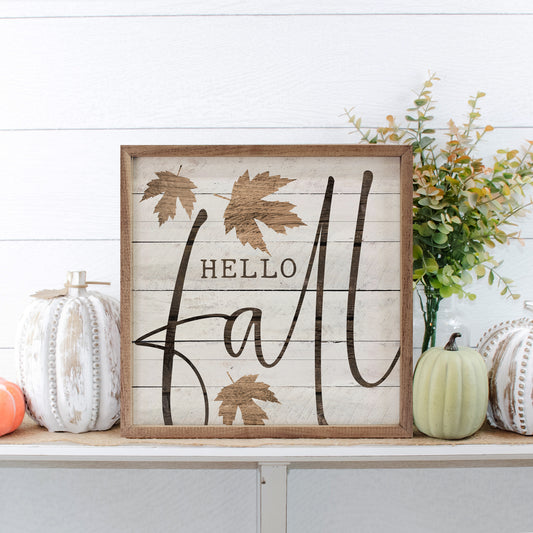 R - Hello Fall Leaf 16"x16"