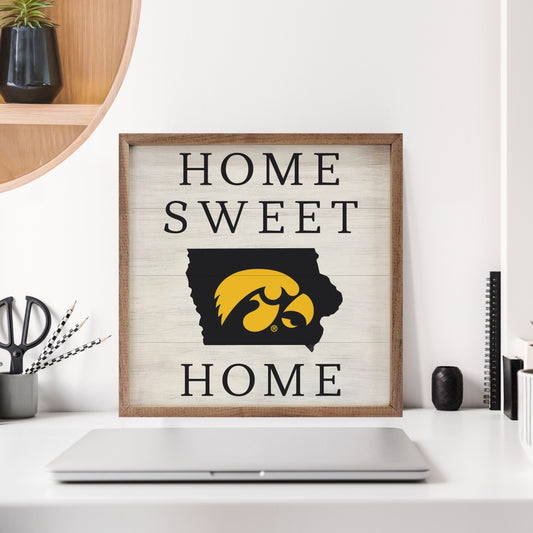 Home Sweet Home Iowa 16x16 / White