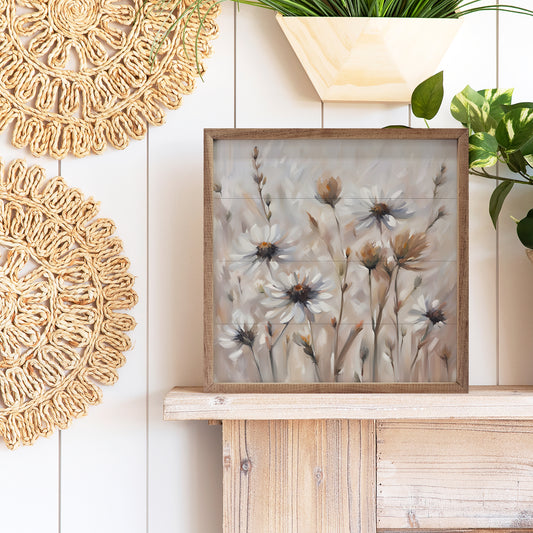 R - Neutral Daisy Field 12"x12"