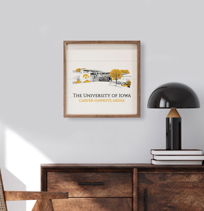 Sketch Basketball Stadium Iowa 16x16 / White