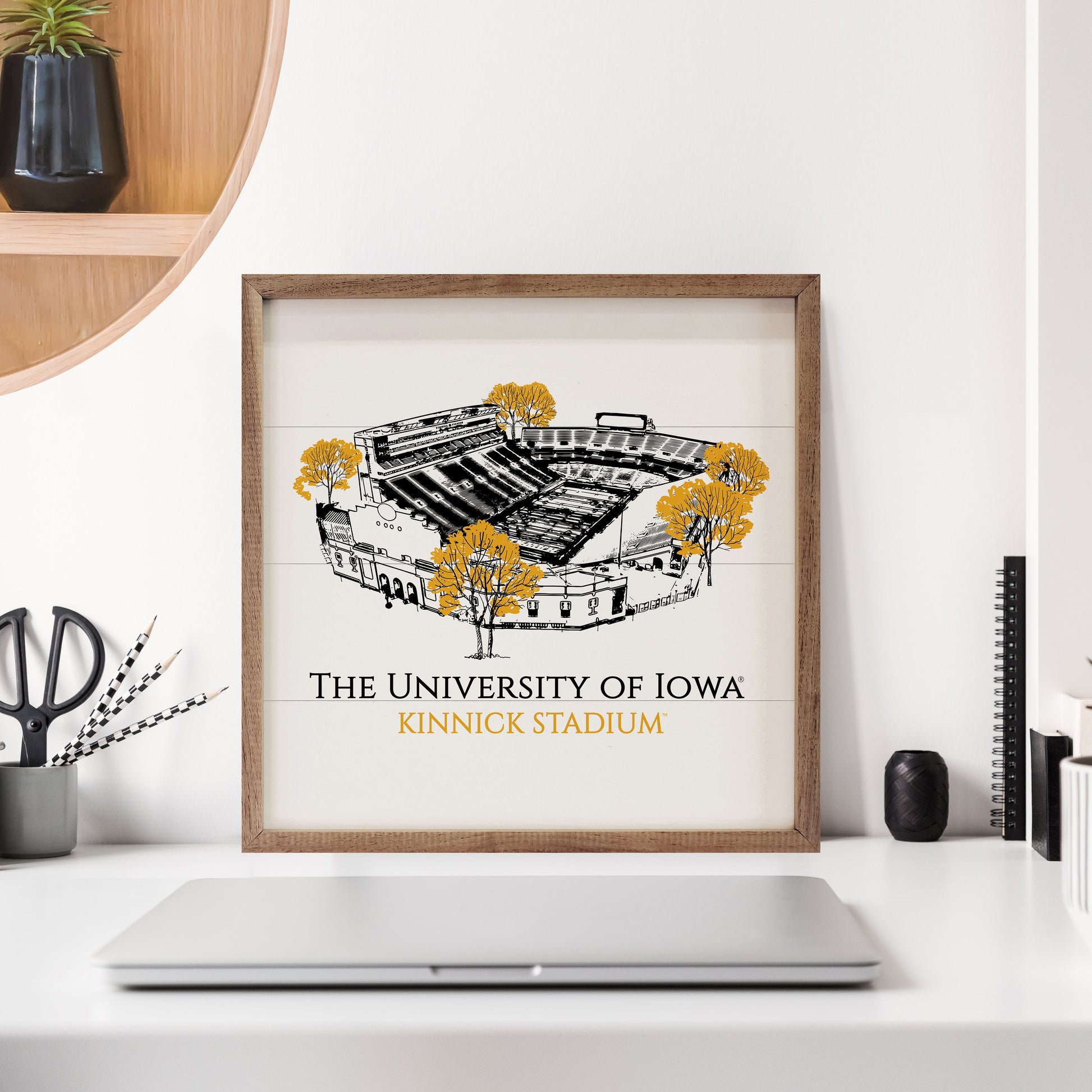 Sketch Football Stadium Iowa 16x16 / White