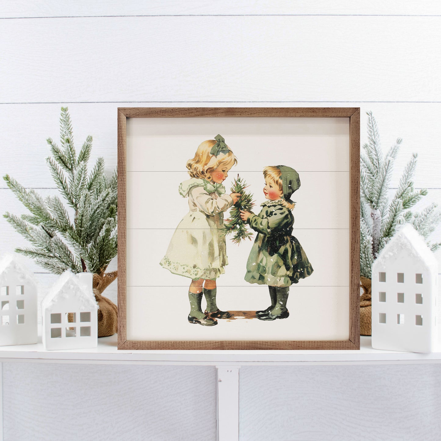 RD - Vintage Girls Christmas 8"x8"