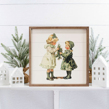 RD - Vintage Girls Christmas 8"x8"