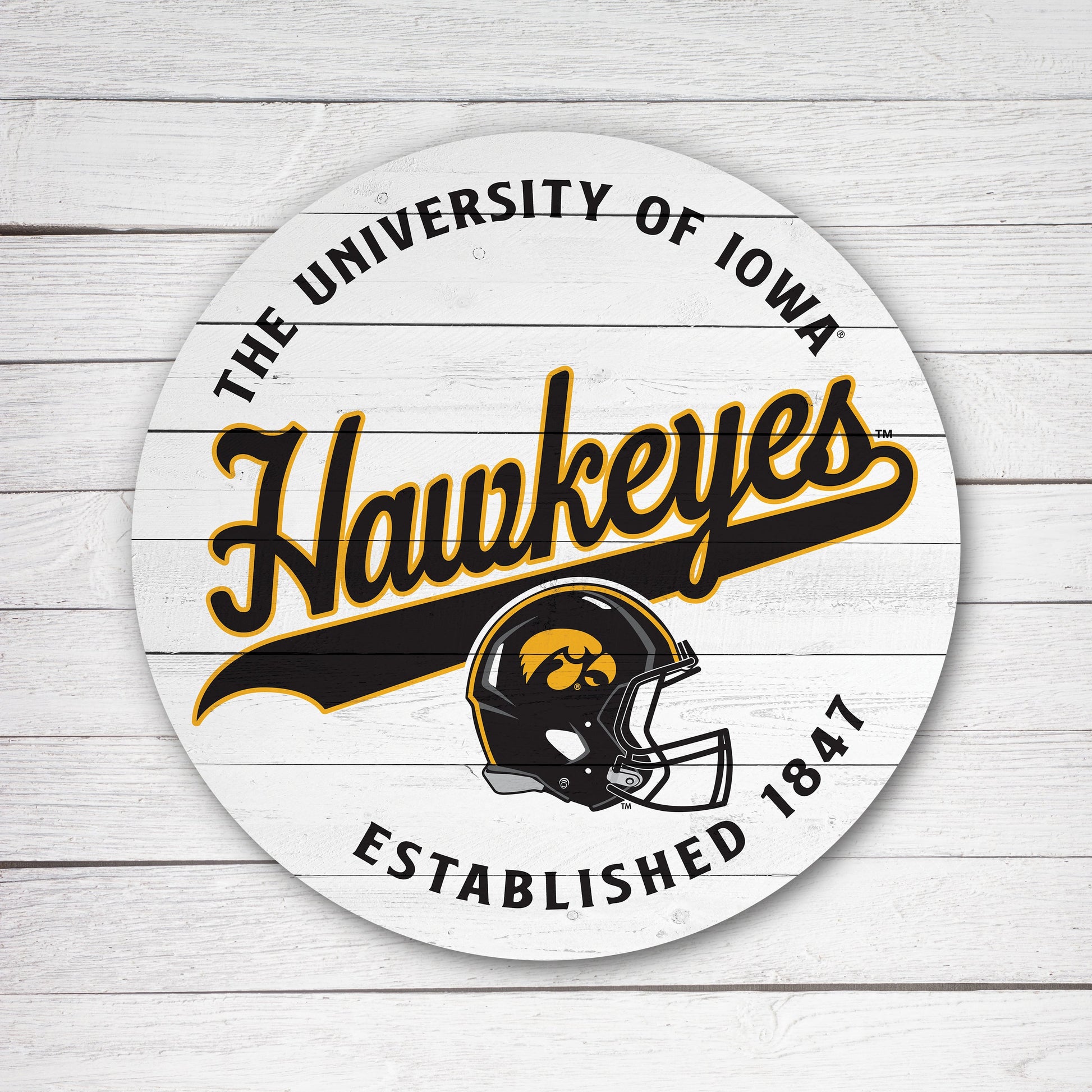 The University Of Iowa Hawkeyes Football Circle 16x16 / Multi-Color