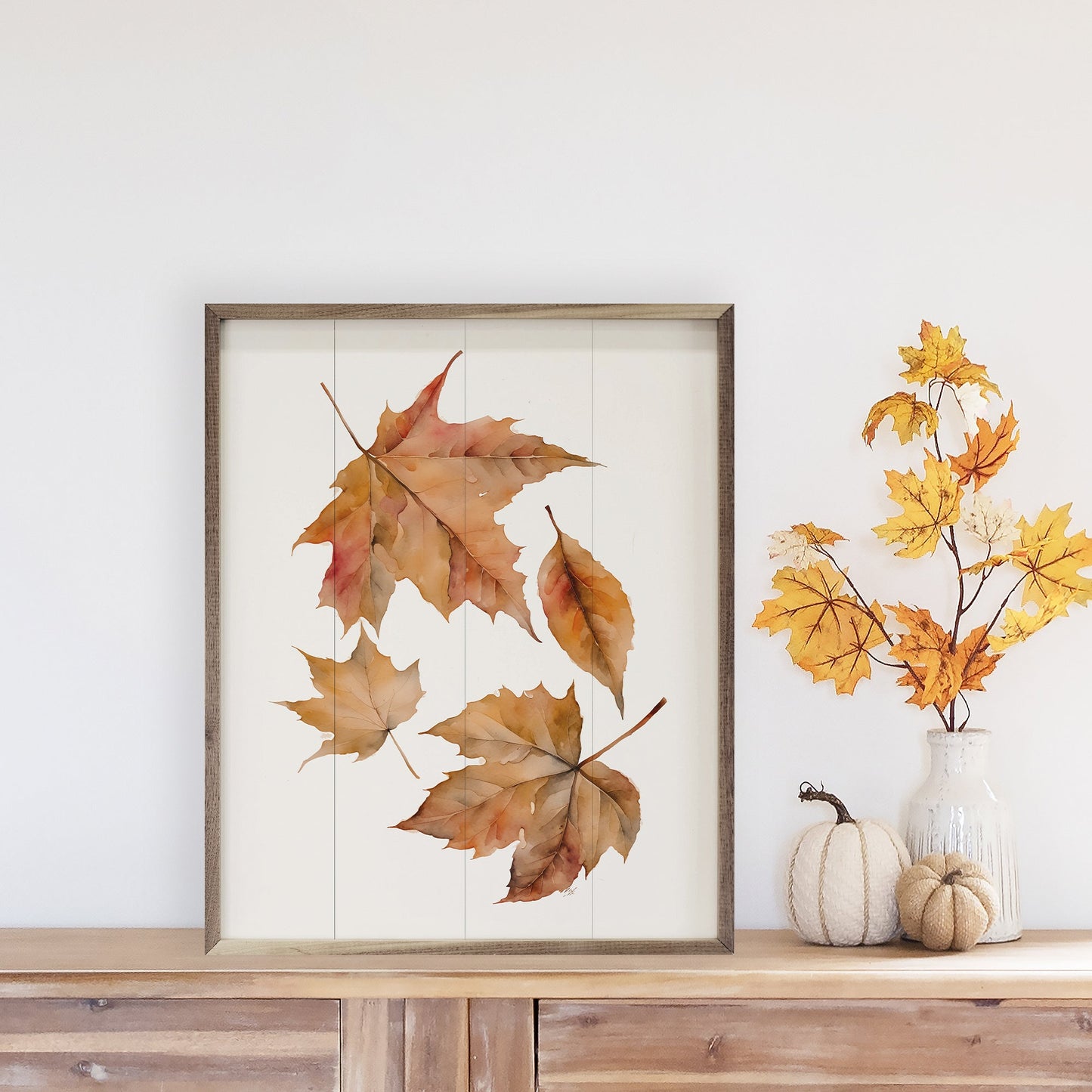 Four Autumn Leaves White