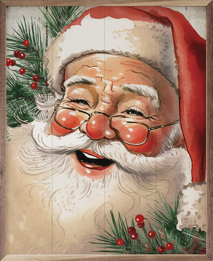 Jolly Red Hat Santa With Glasses