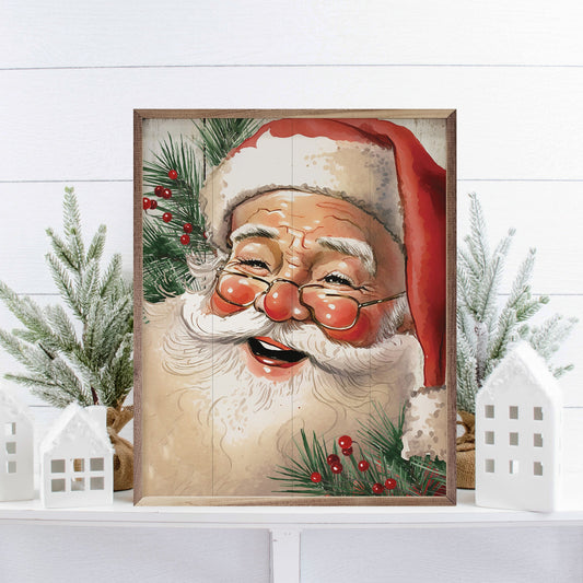 Jolly Red Hat Santa With Glasses
