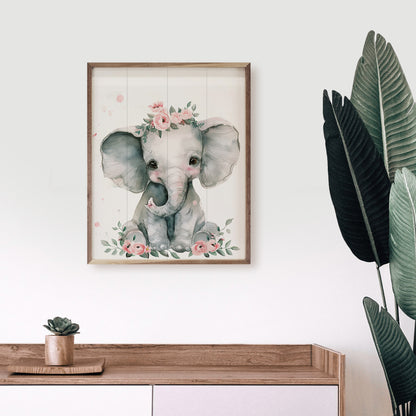 Nursery Floral Elephant