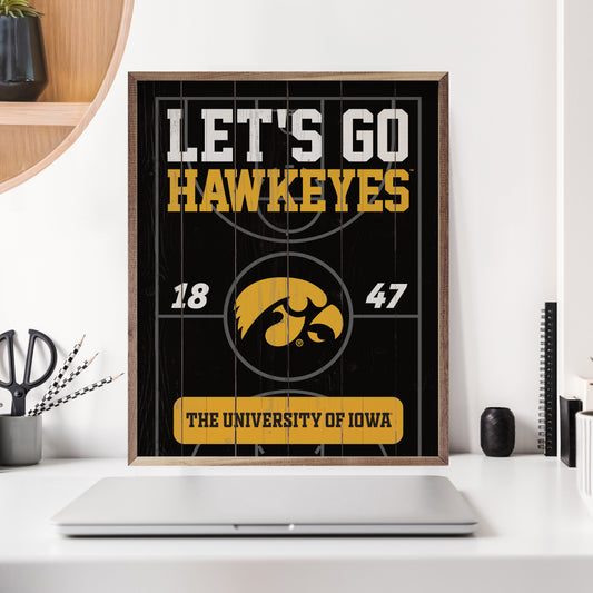 Let's Go Hawkeyes 16x20 / Black
