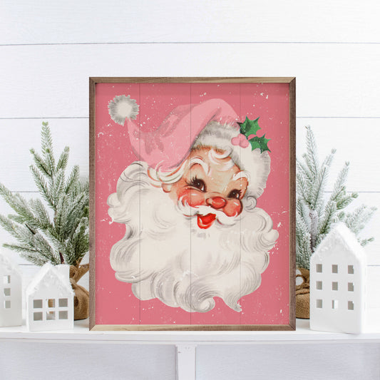 R - Pink Santa 8"x10"