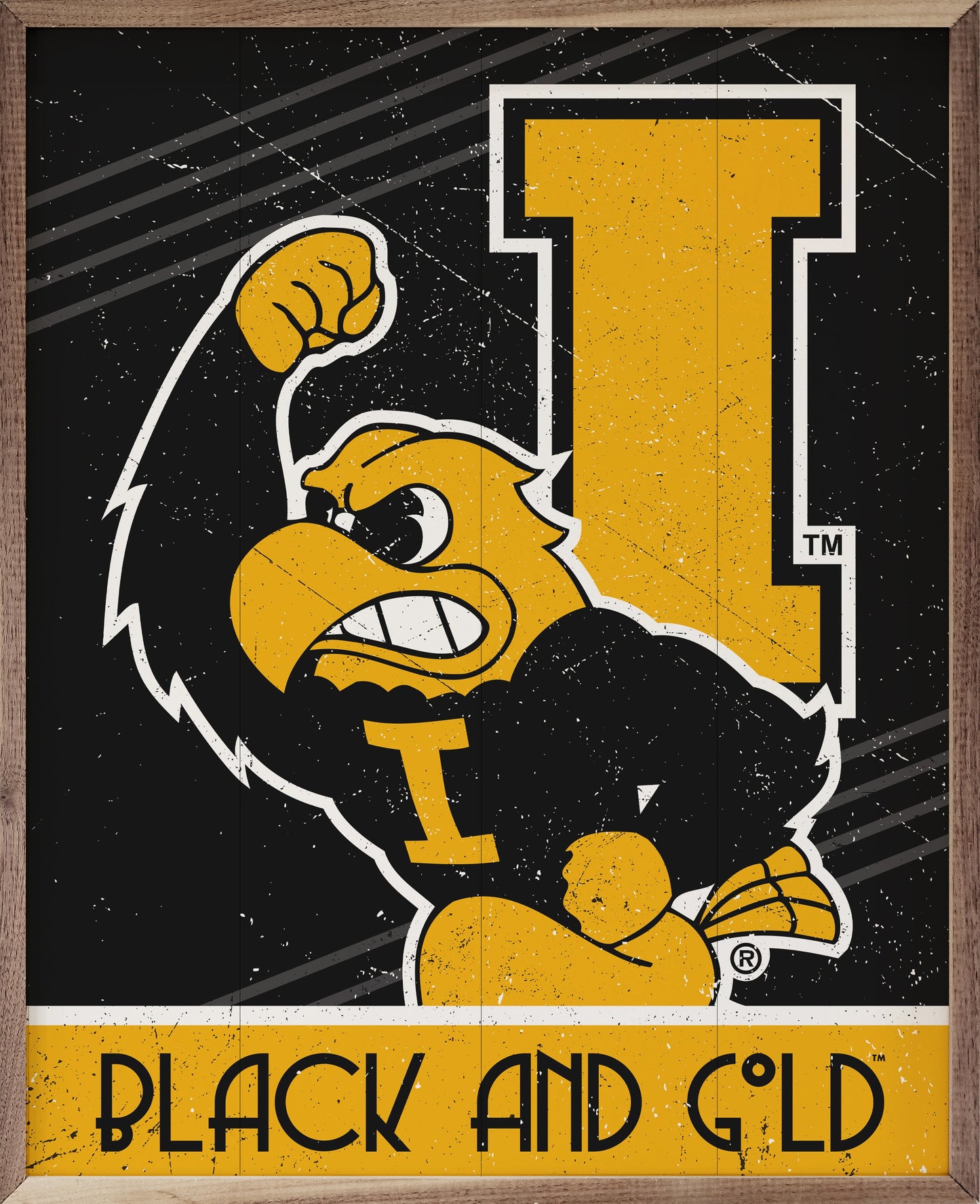 Retro Poster Iowa 16x20 / Black