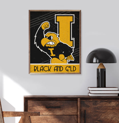 Retro Poster Iowa 16x20 / Black