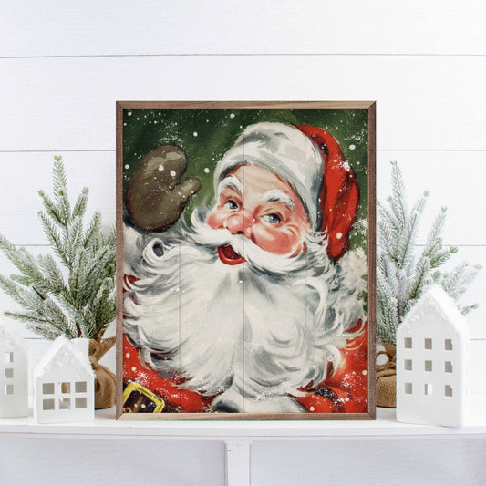 RD - Santa With Snow Green- 24"x30"