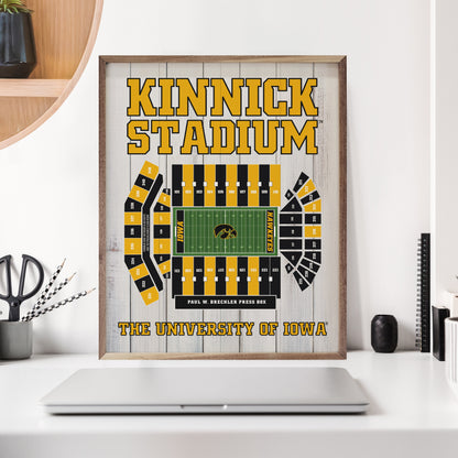 Stadium Seating Football Iowa Whitewash 16x20 / Whitewash