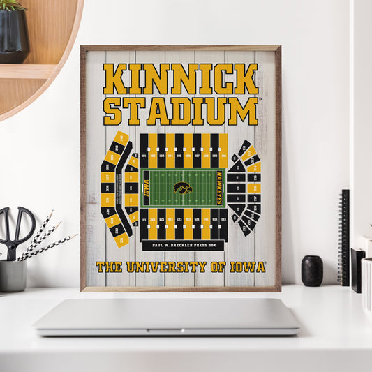 Stadium Seating Football Iowa Whitewash 16x20 / Whitewash