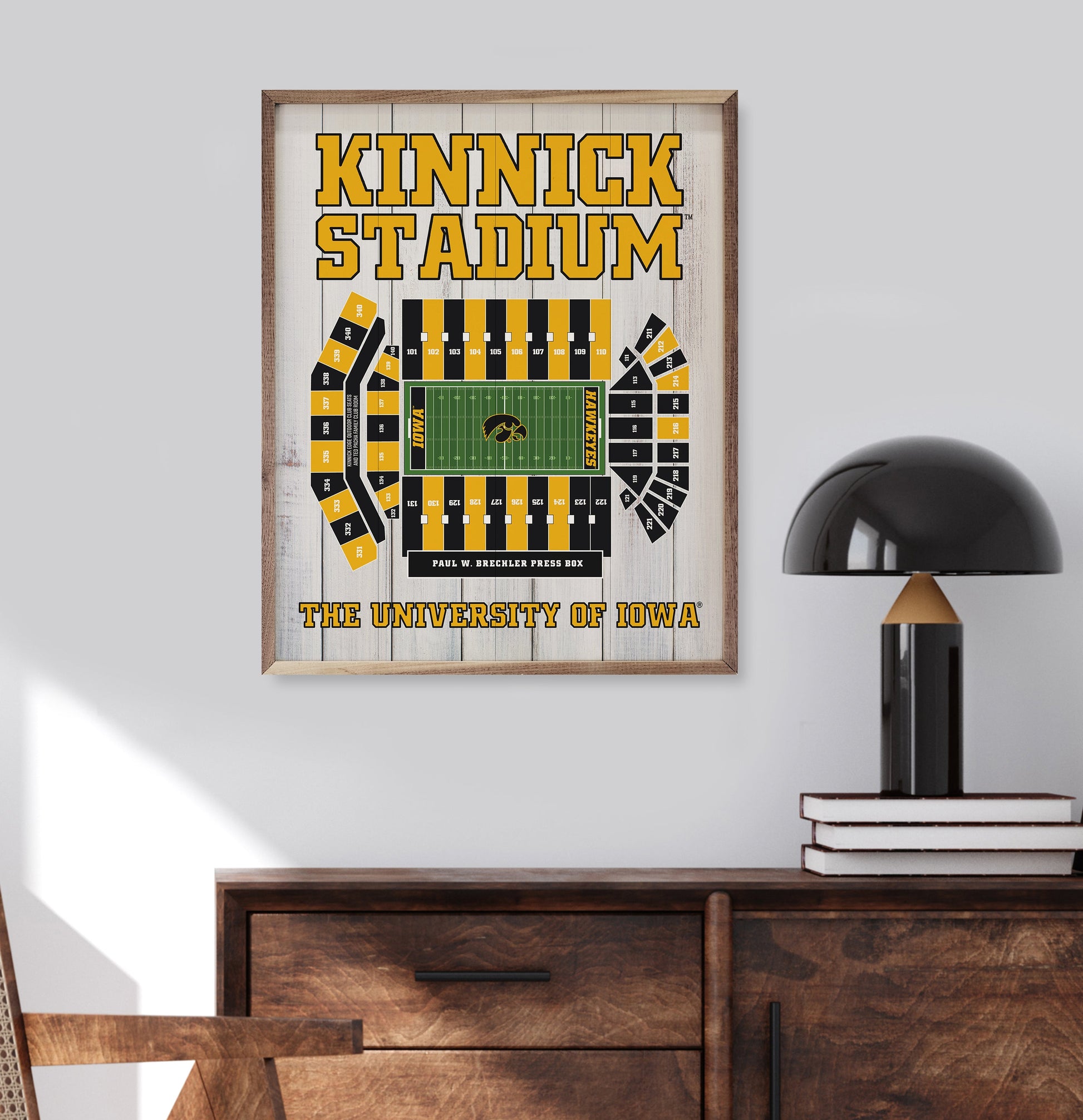 Stadium Seating Football Iowa Whitewash 16x20 / Whitewash