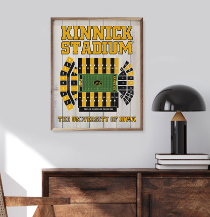 Stadium Seating Football Iowa Whitewash 16x20 / Whitewash