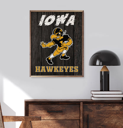 Throwback Post Iowa 16x20 / Black