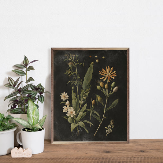 R - Vintage Cream Floral Print  30"x24"