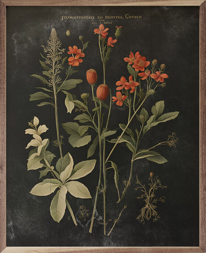 R - Vintage Orange Florals 32"x40"