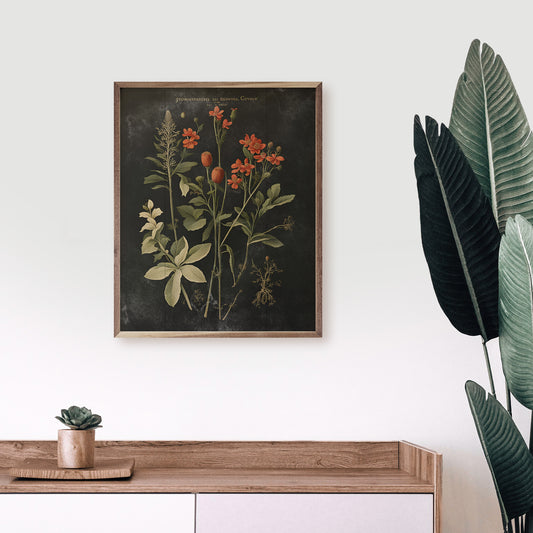 RD - Vintage Orange Floral 32"x40"
