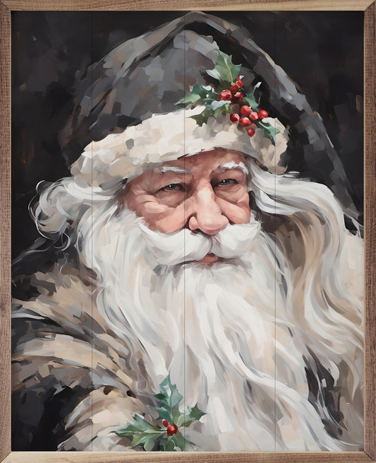 R - Grayscale Santa- 24"x30"