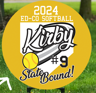 Ed-Co State Softball 2026 Circle Yard Sign - 18x18 Circle
