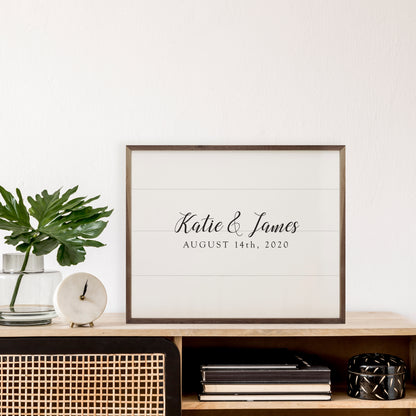 Personalized Name Date Modern Guest Book White