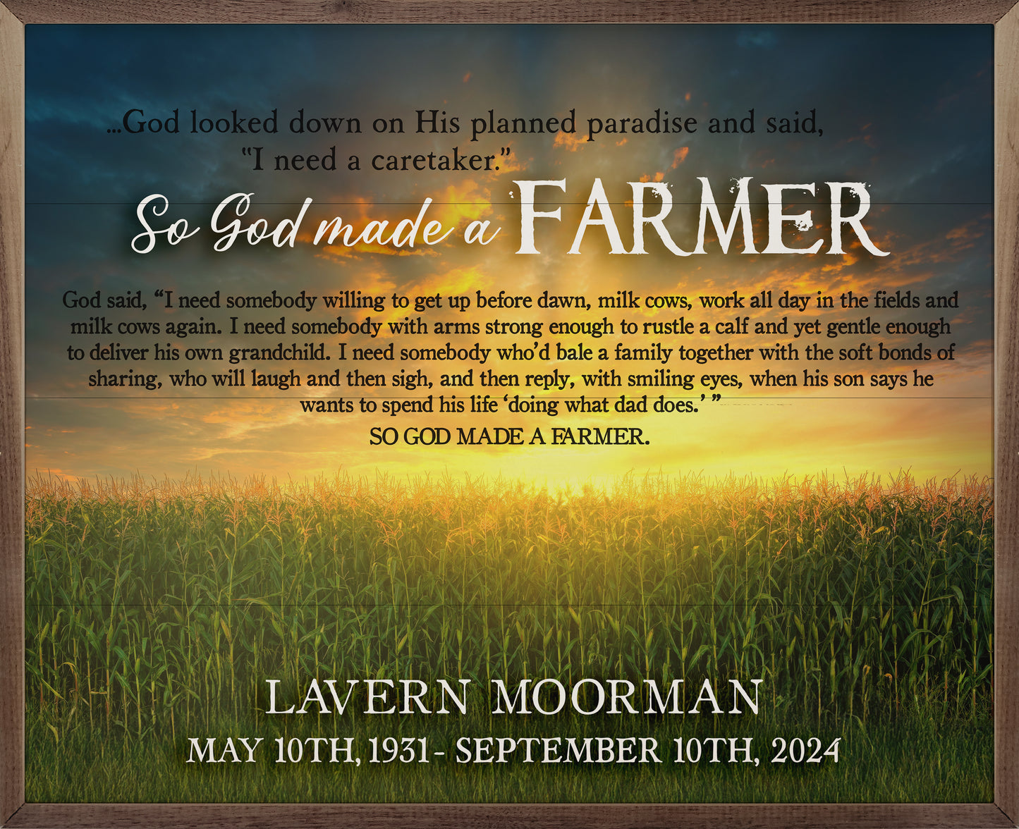 Personalized So God Made A Farmer