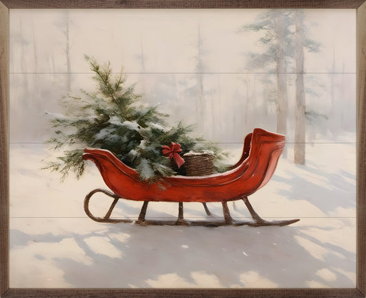 R - Beautiful Sleigh- 30"x24"