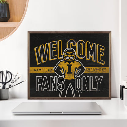 Welcome Fans Only Iowa 20x16 / Black