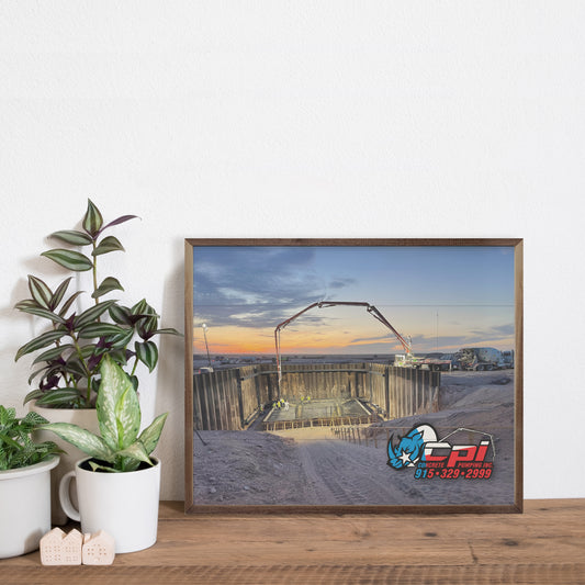 Photo with Logo | Walnut Framed Print