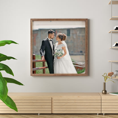 Square | Walnut Framed Wood Print