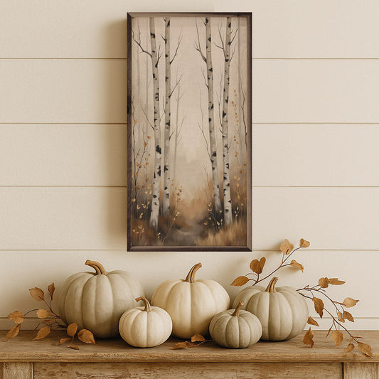 White Birch Trees Autumn Scene