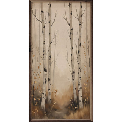 White Birch Trees Autumn Scene