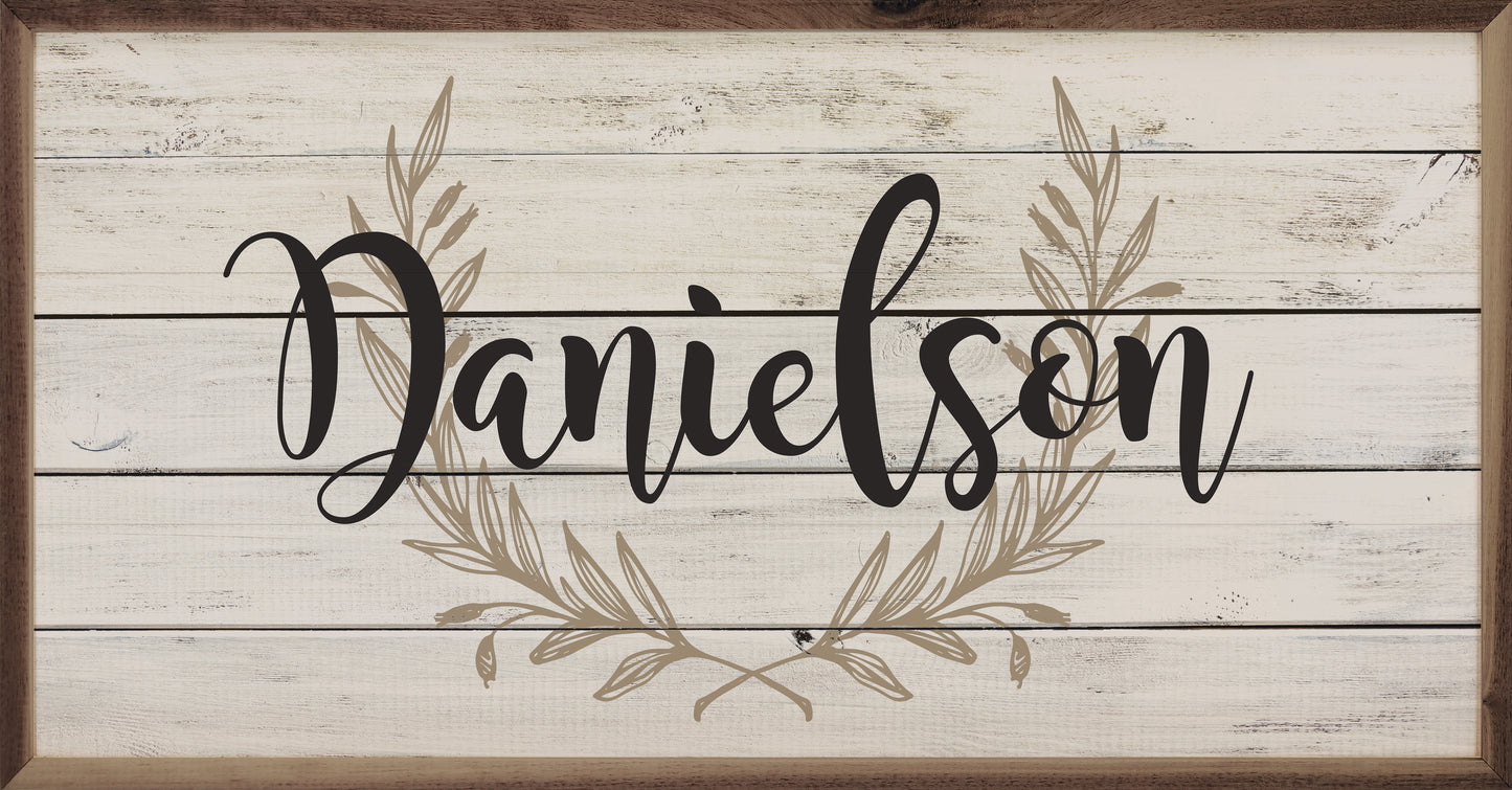 Personalized Name Greenery Whitewash