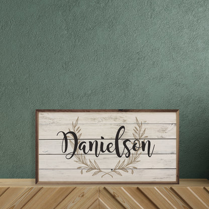 Personalized Name Greenery Whitewash