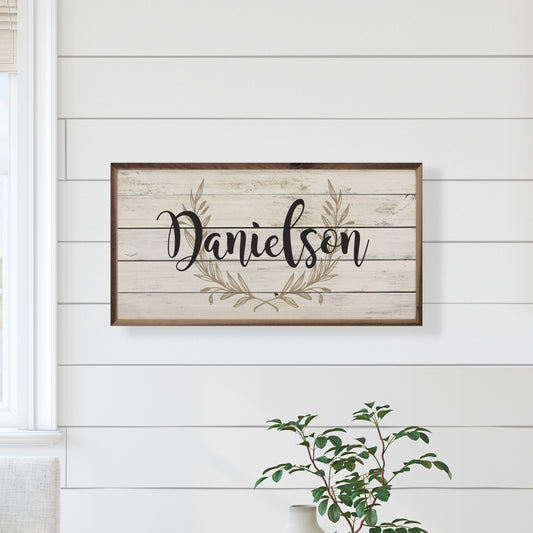 Personalized Name Greenery Whitewash