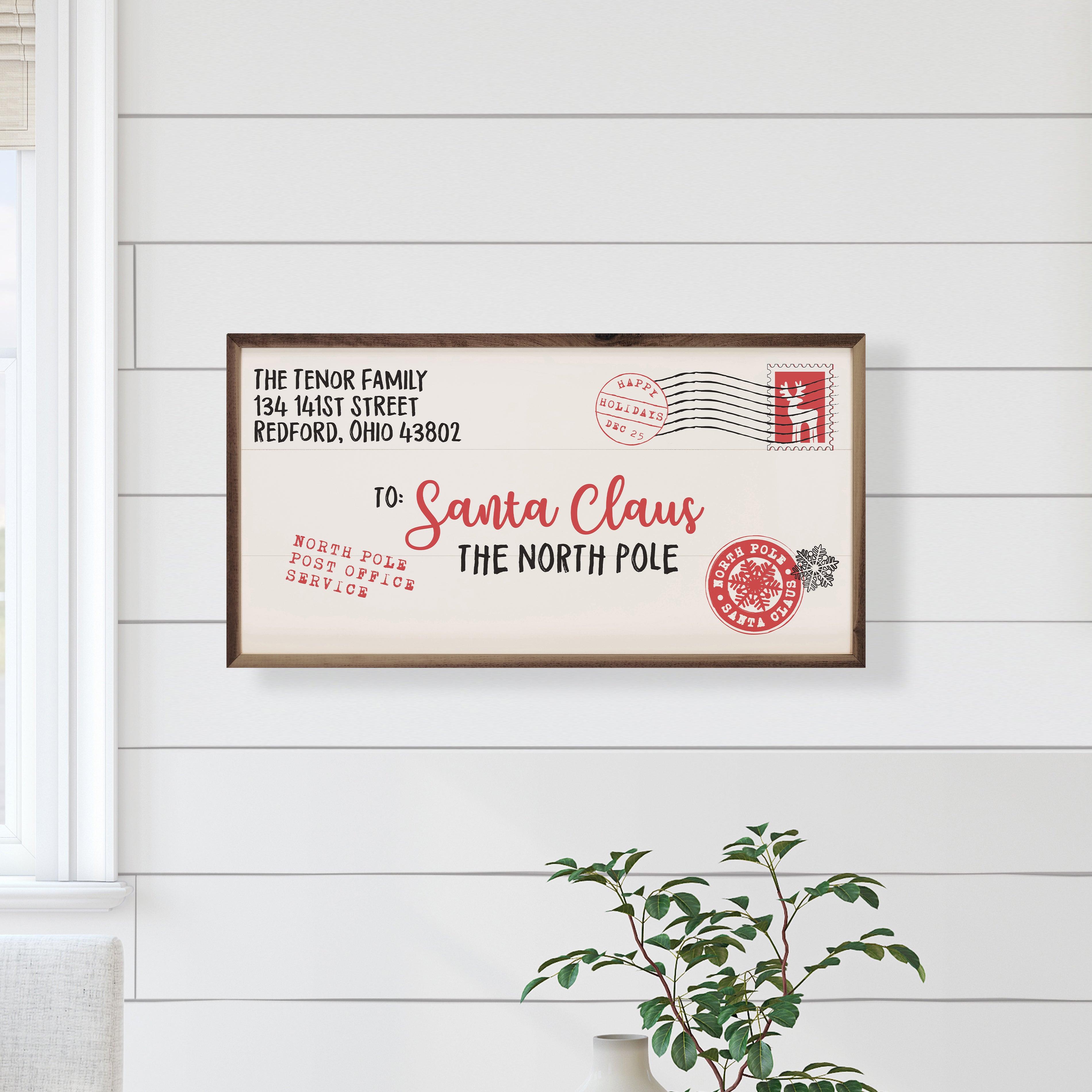 Santa Mail | Personalized Wall Sign | Custom Return Address Sign – Shimlee