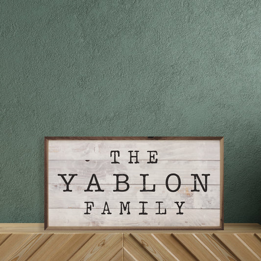 Family Name Typewriter | Personalized Wood Sign