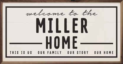 Welcome To The Home Name | Personalized Wall Art