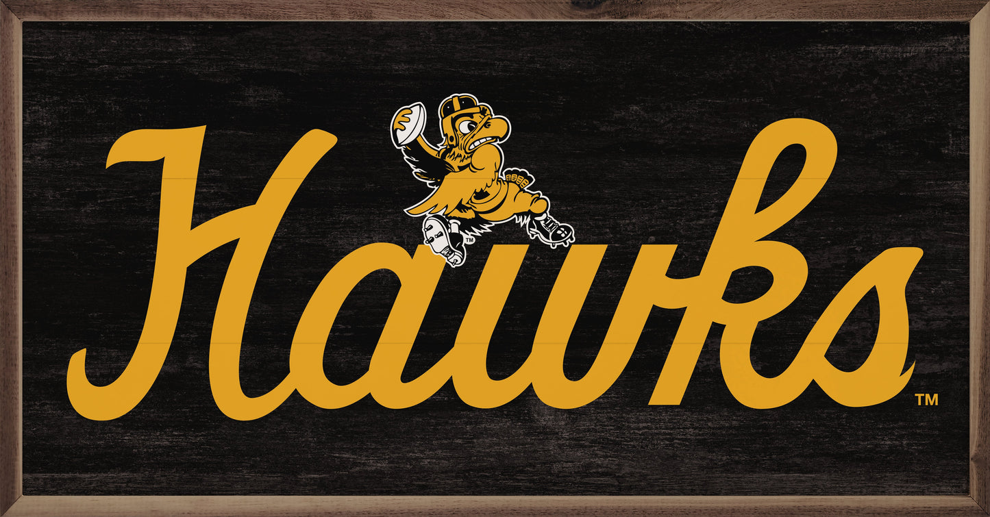 Retro Script Nickname Herky Univeristy Of Iowa Black