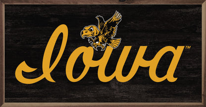 Retro Script State Alumni Univeristy Of Iowa Black