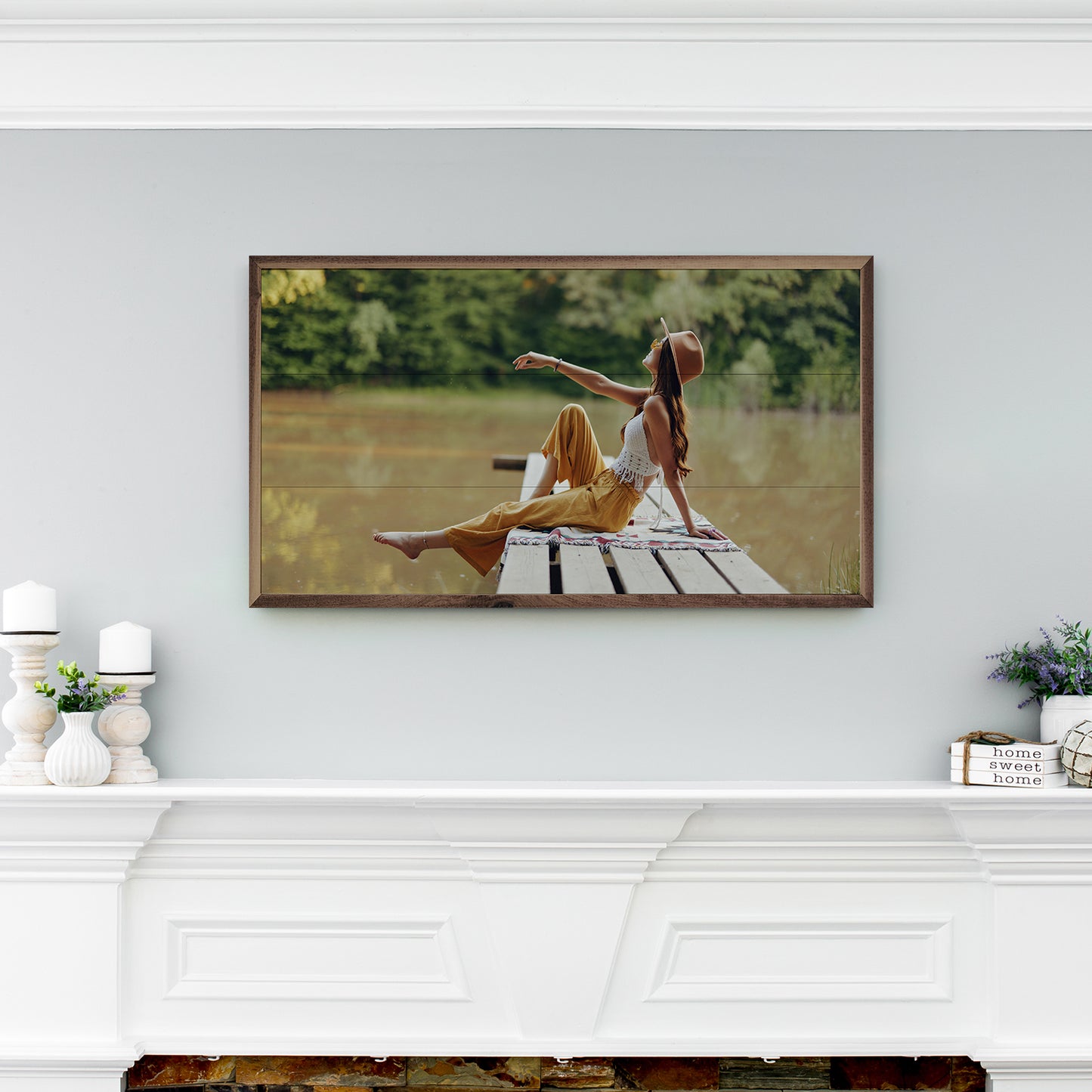 Landscape | Walnut Framed Wood Print