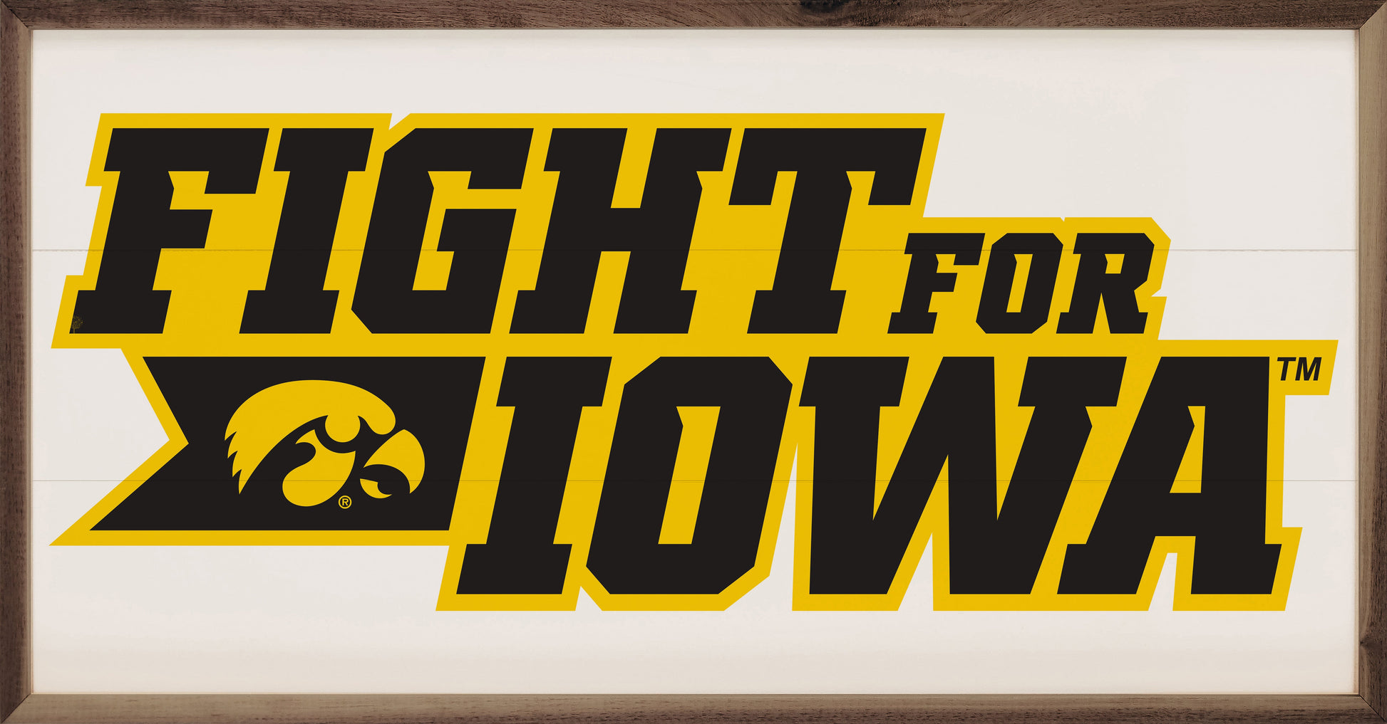 Fight For Iowa Whitewash 24x12 / Whitewash