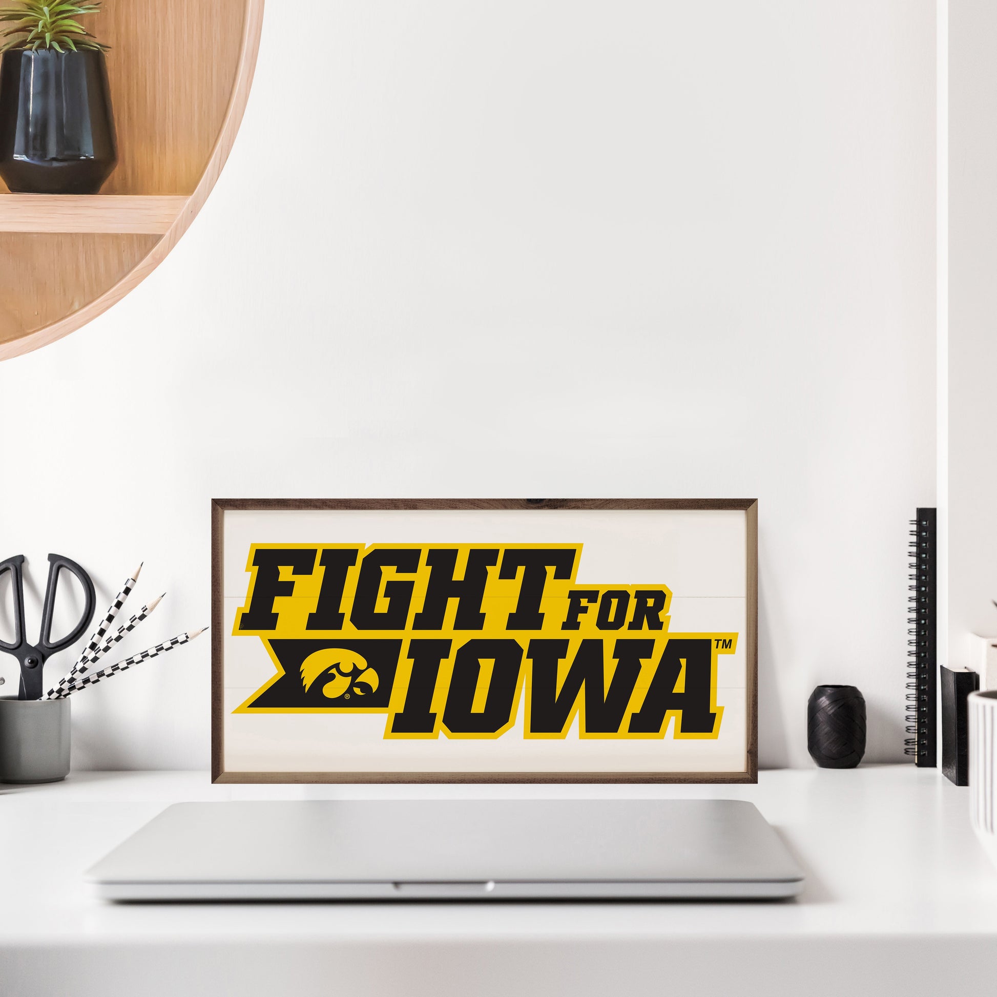 Fight For Iowa Whitewash 24x12 / Whitewash